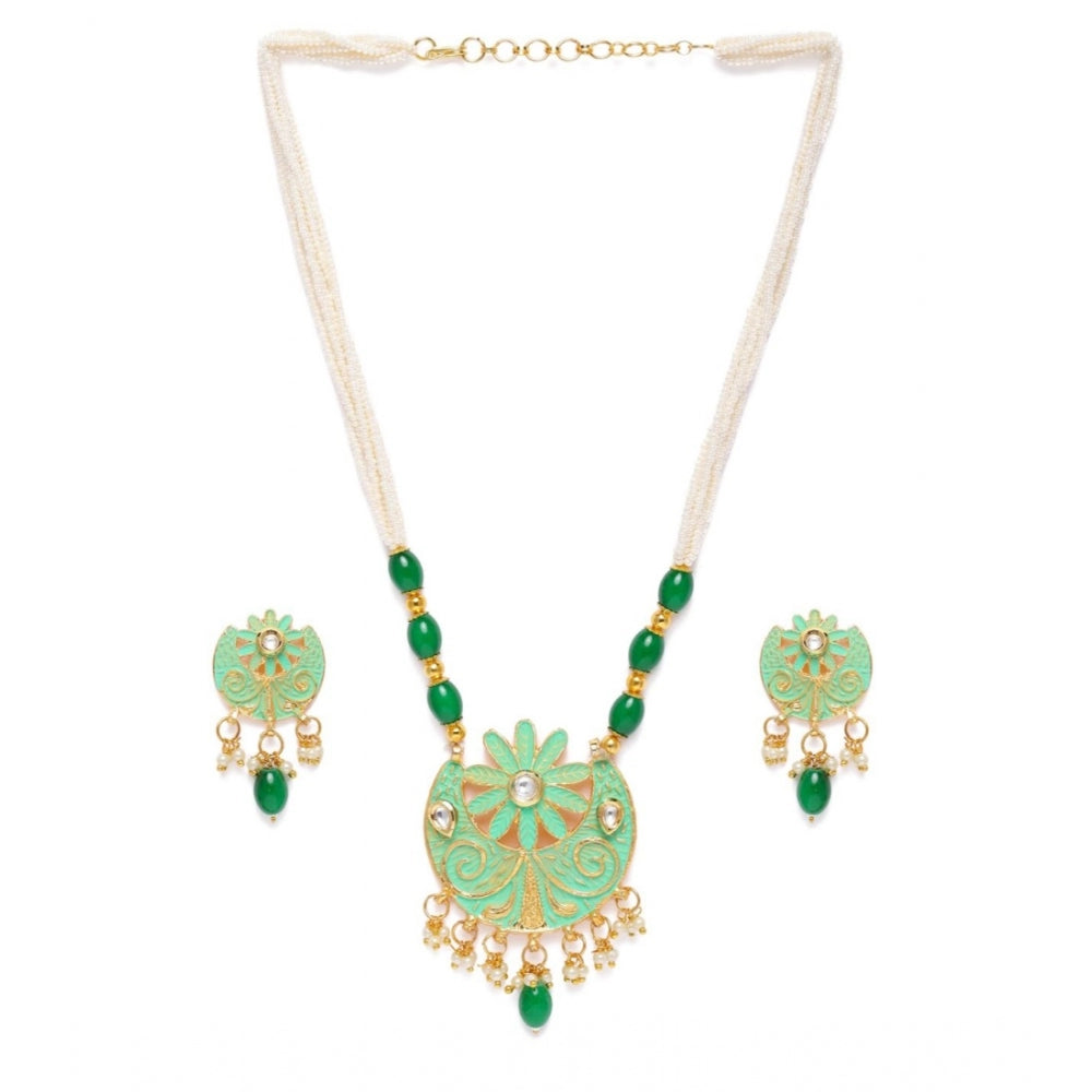 Elite Gold Plated Alloy Necklace and Earings Set