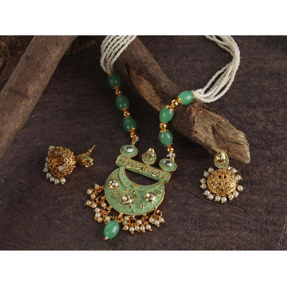 Elite Gold Plated Alloy Necklace and Earings Set
