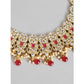 Shimmering Gold Plated Alloy Necklace and Earings Set