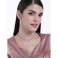 Incredible Women's Rose Gold Plated Brass Necklace and Earings Set