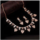 Incredible Women's Rose Gold Plated Brass Necklace and Earings Set