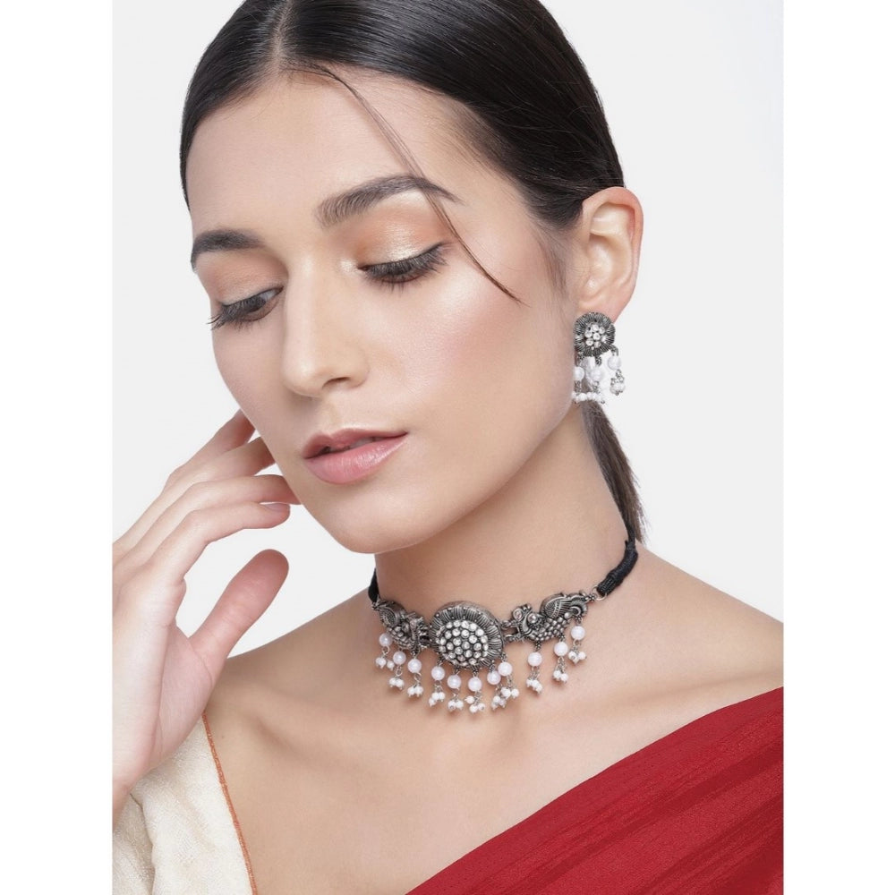 Unique Silver Alloy Necklace and Earings Set