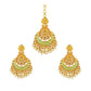 Dazzling Gold Plated Alloy Kundan Earrings and Mangtikka