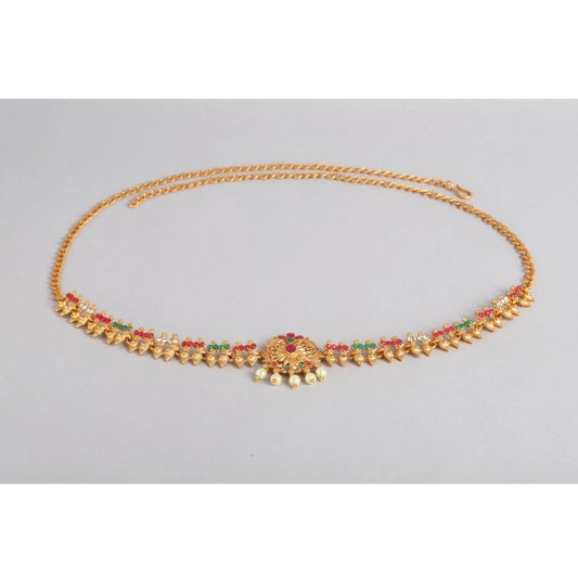 Incredible Women's Rose Gold Plated Alloy Hip Belt Kamarband