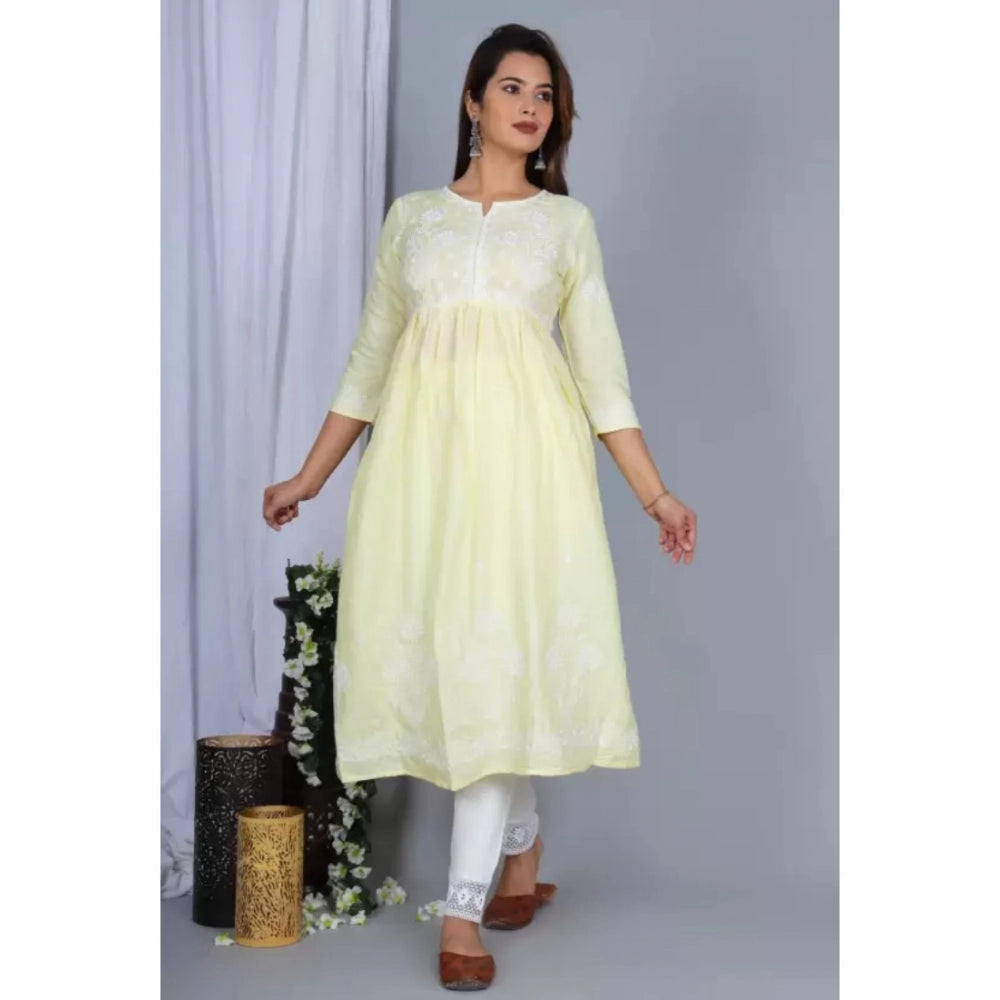 Attractive Casual Embroidered Rayon Anarkali Gown