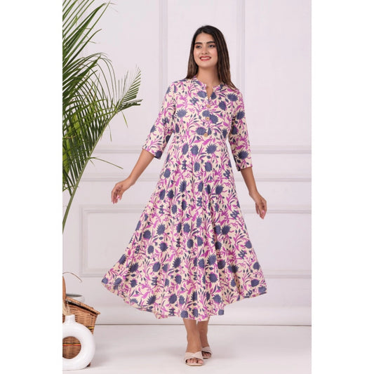 Graceful Casual Printed Rayon Anarkali Gown