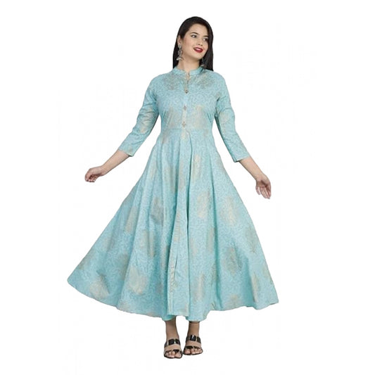 Attractive Casual Floral Printed Rayon Anarkali Gown