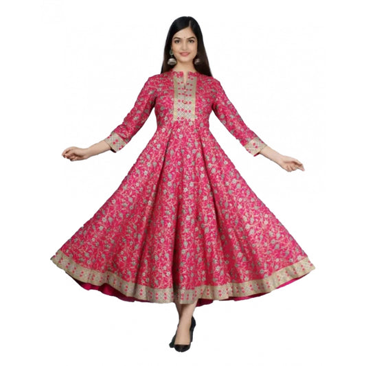 Attractive Casual Printed Rayon Anarkali Gown