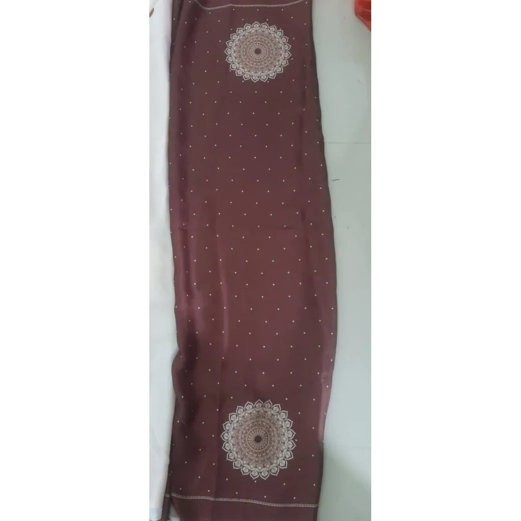 Elegant Kaftan Style Soft Satin Silk Printed Ready To Wear Saree With Blouse Piece