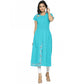 Ravishing Short Sleeve Embroidered Cotton Slub Kurti