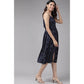 Ravishing Sleeveless Stripe Printed Rayon Dress