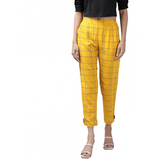 Casual Checkered Rayon Trouser Pant