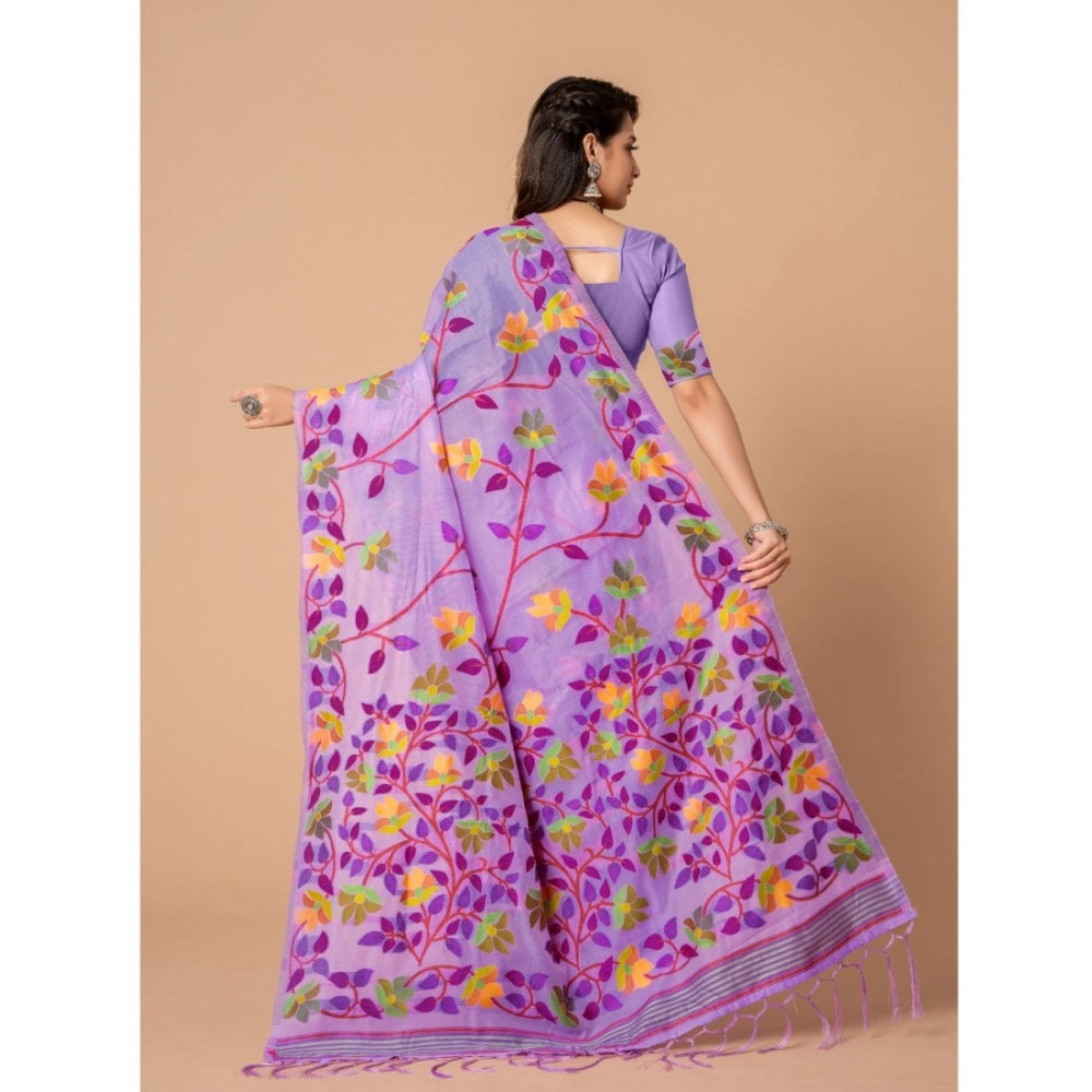 Attractive Cotton Printed Saree With Blouse Piece