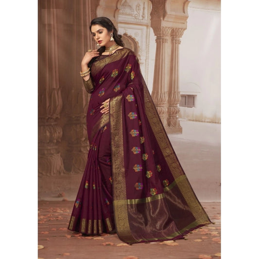 Graceful Chanderi Cotton Printed Saree With Blouse Piece