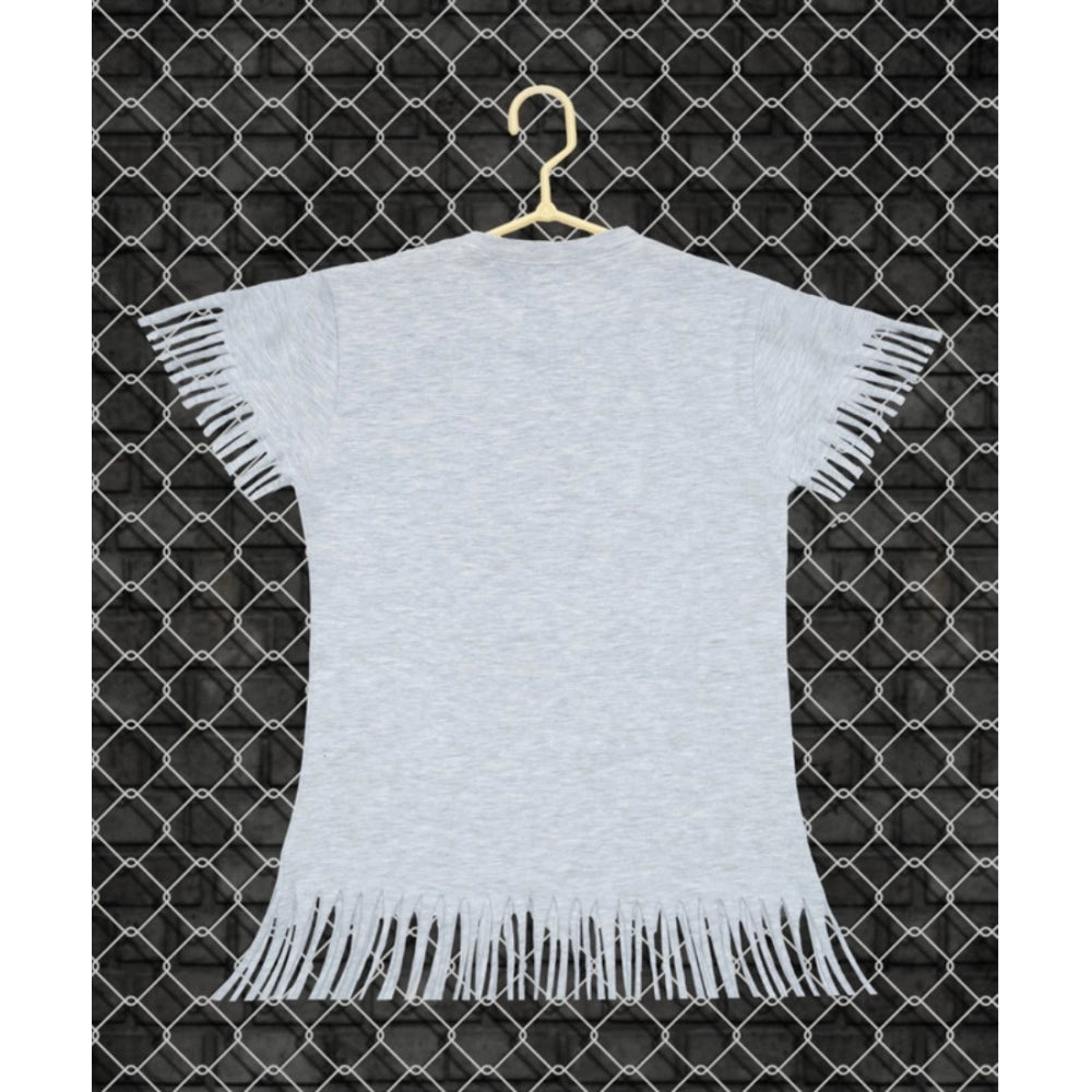 Attractive Girl's Casual Short Sleeve Printed Cotton T Shirt