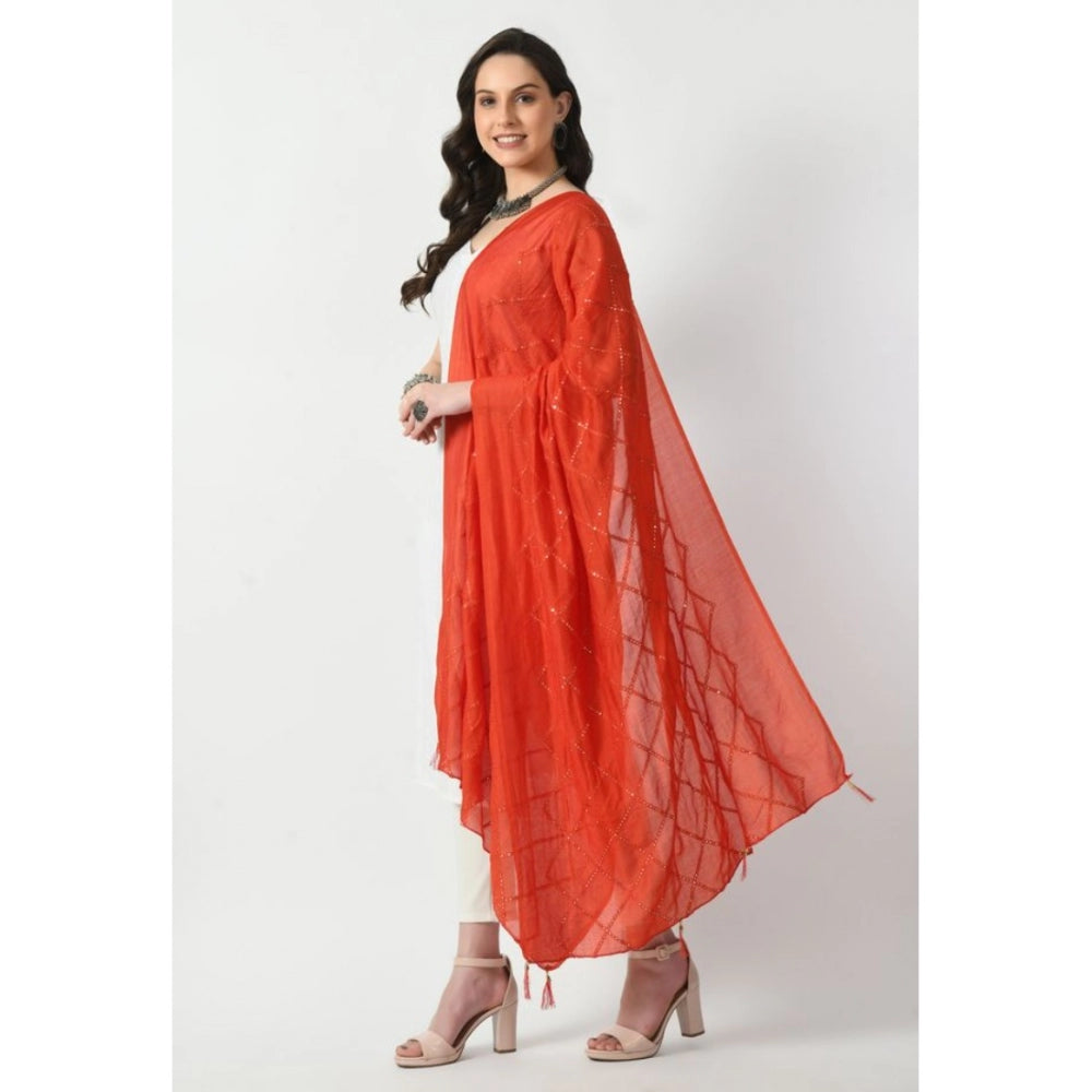 Attractive Women's Chanderi Self design Dupatta