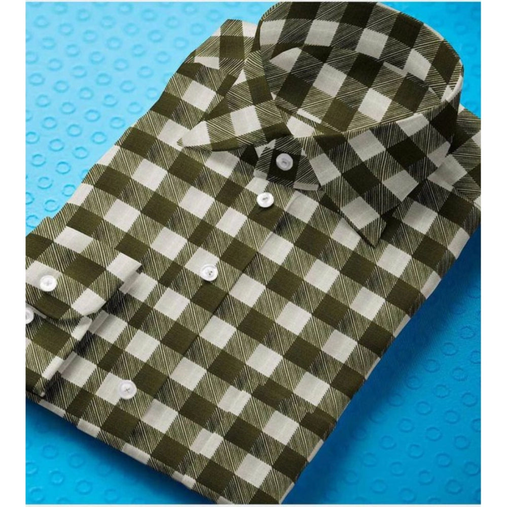 Men's Cotton Blended Checked Full Sleeve Shirt