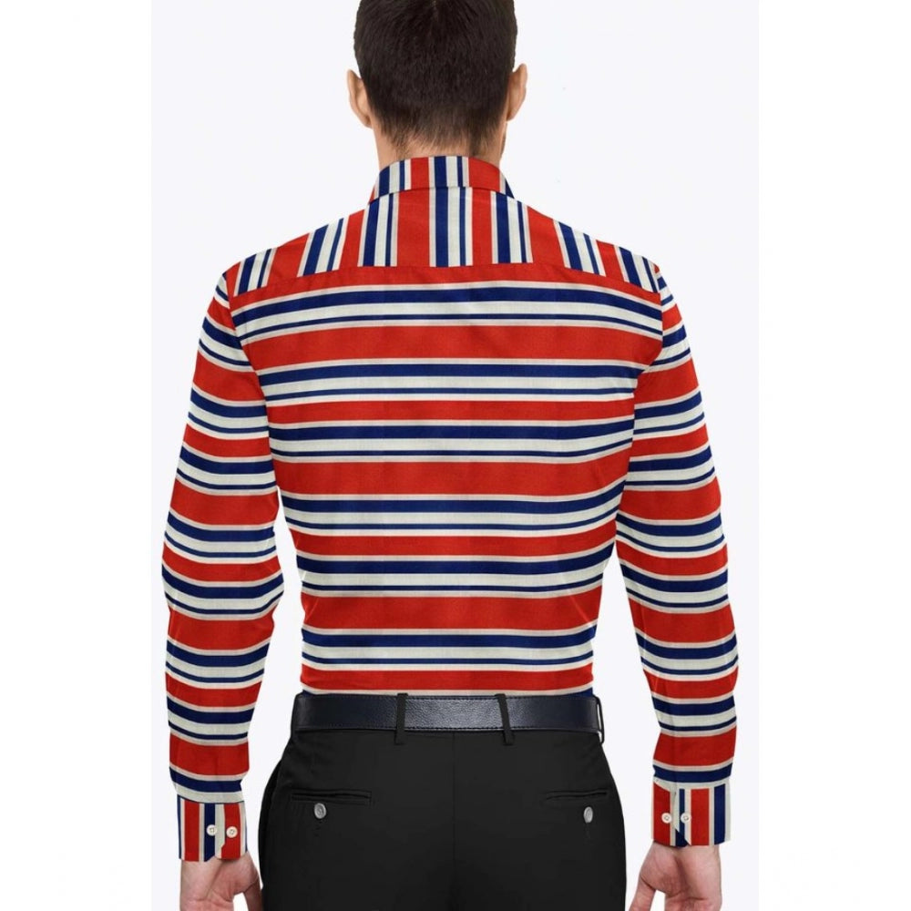 Glamorous Men's Cotton Blended Striped Full Sleeve Shirt