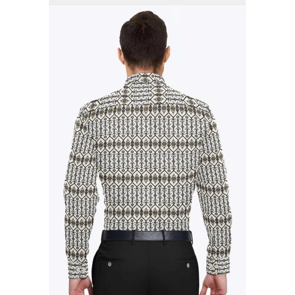 Men's Cotton Blended Printed Full Sleeve Shirt