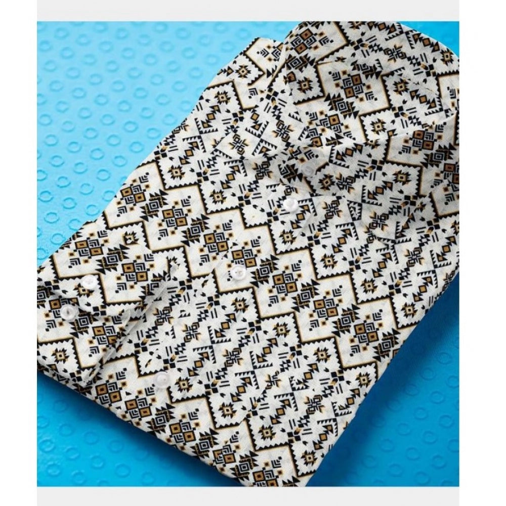 Men's Cotton Blended Printed Full Sleeve Shirt