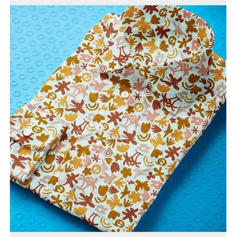 Men's Cotton Blended Printed Full Sleeve Shirt