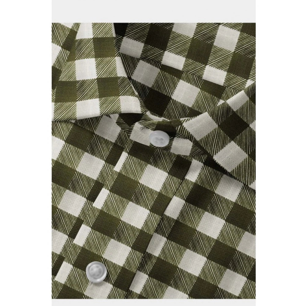 Men's Cotton Blended Checked Full Sleeve Shirt