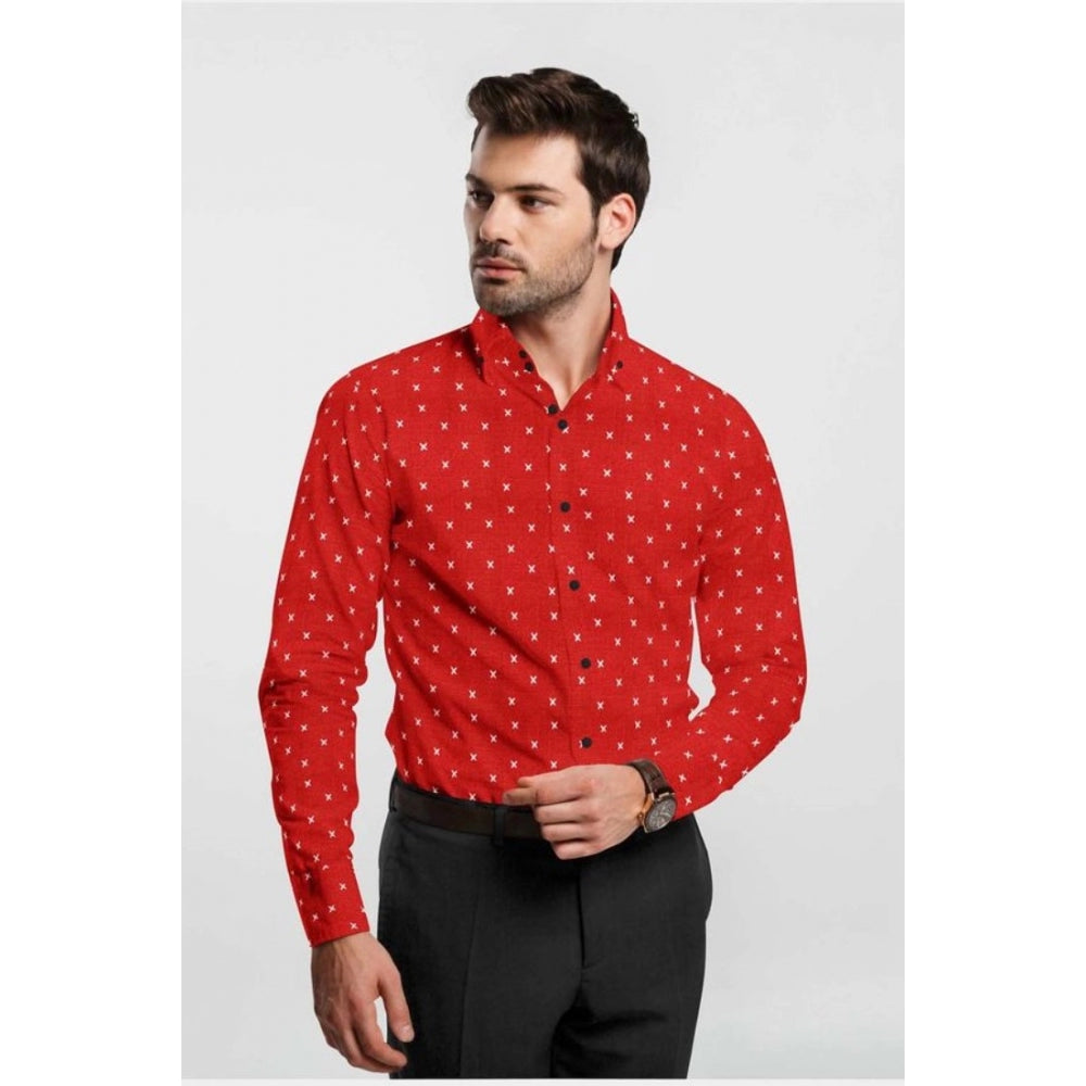 Men's Cotton Blended Printed Full Sleeve Shirt