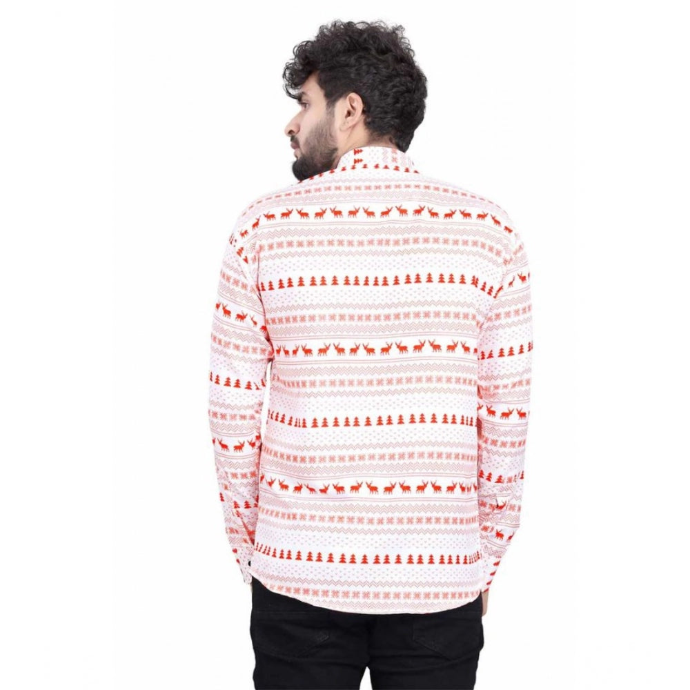 Men's Cotton Blended Printed Full Sleeve Short Kurta