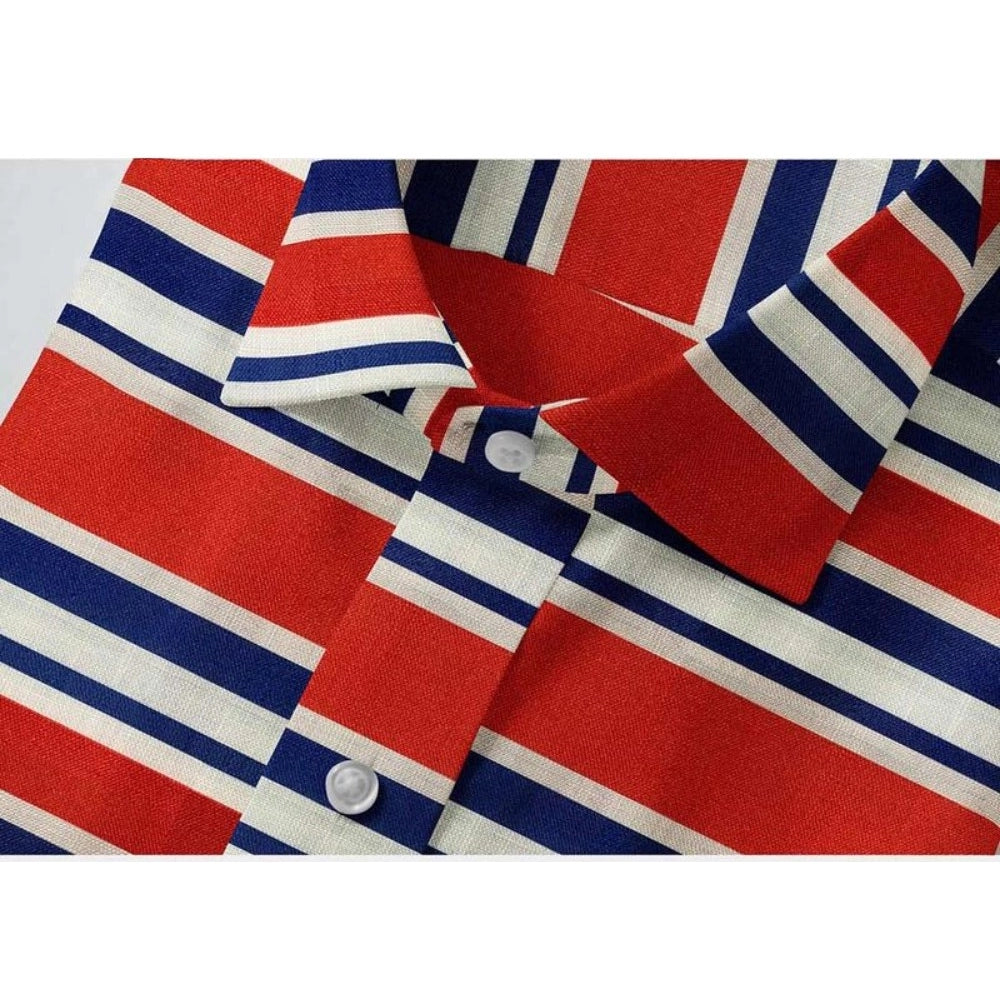 Glamorous Men's Cotton Blended Striped Full Sleeve Shirt