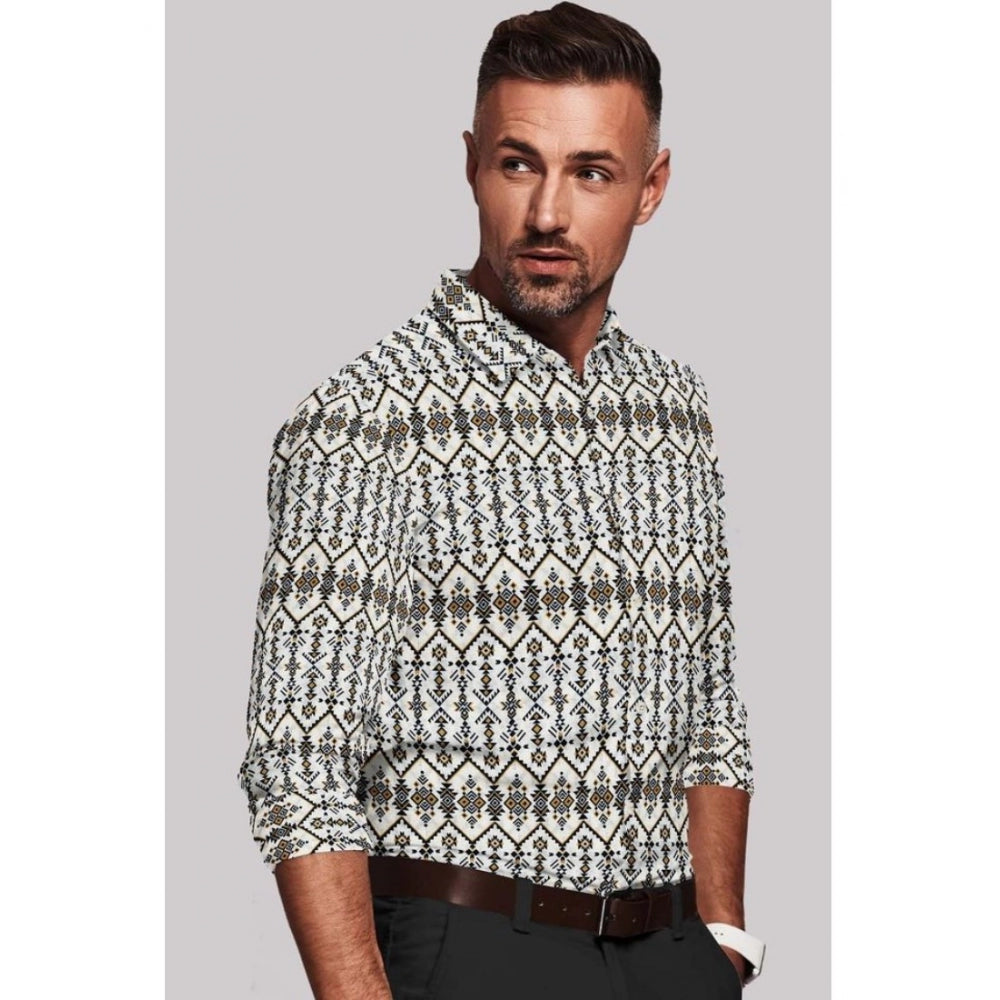 Men's Cotton Blended Printed Full Sleeve Shirt