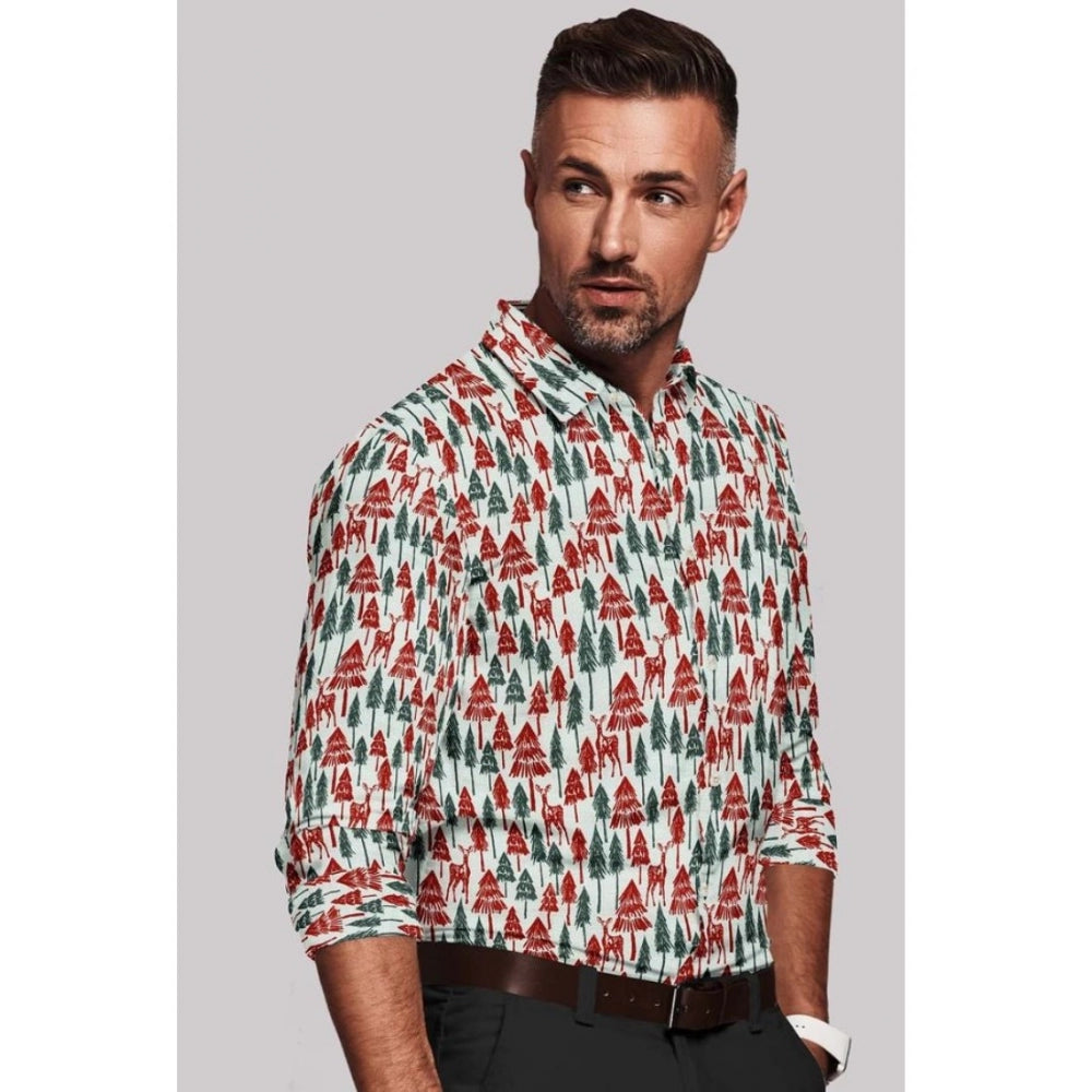 Men's Cotton Blended Printed Full Sleeve Shirt