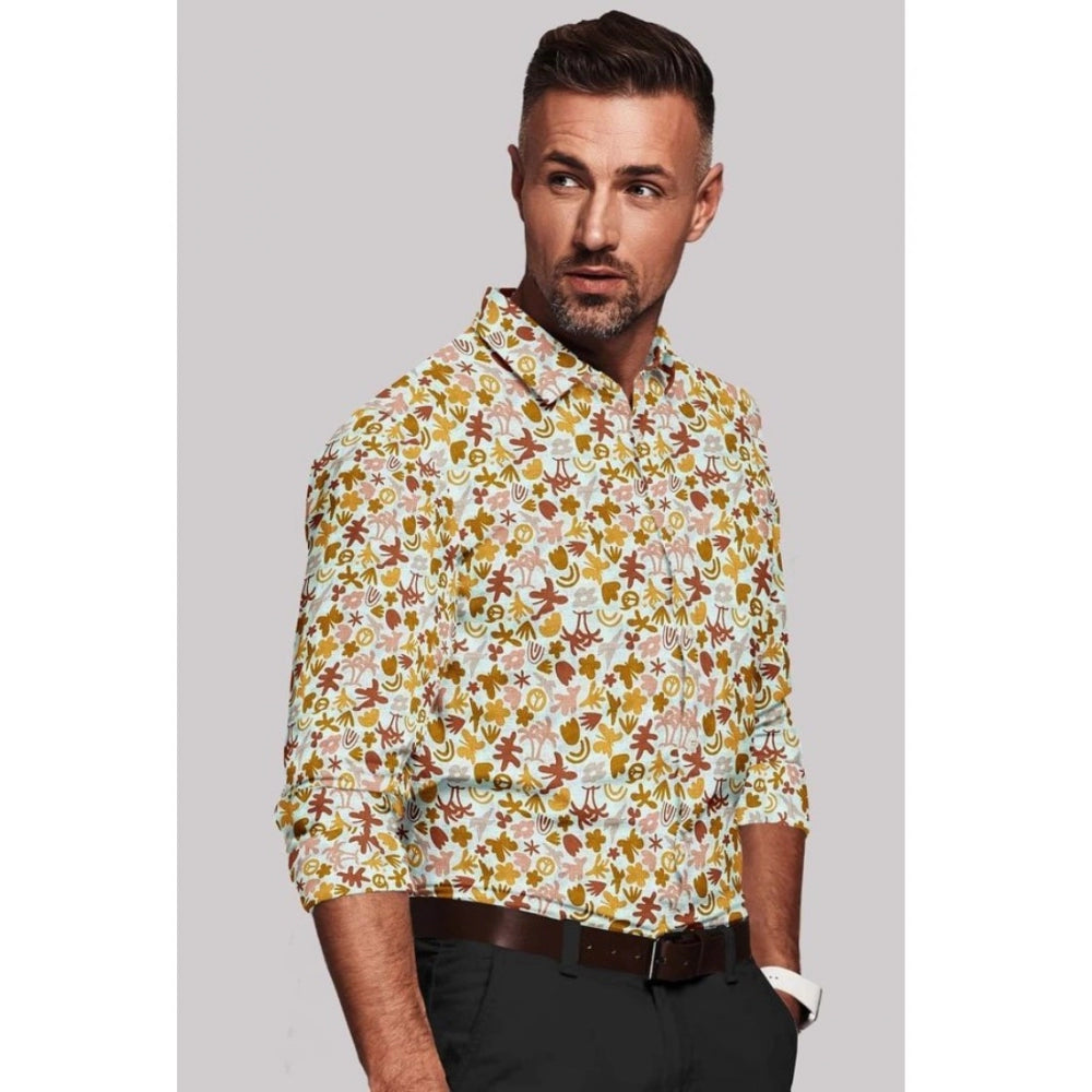 Men's Cotton Blended Printed Full Sleeve Shirt