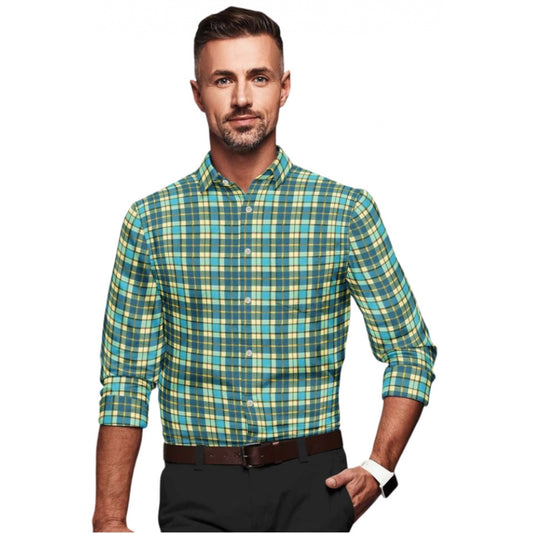 Men's Cotton Blended Checked Full Sleeve Shirt
