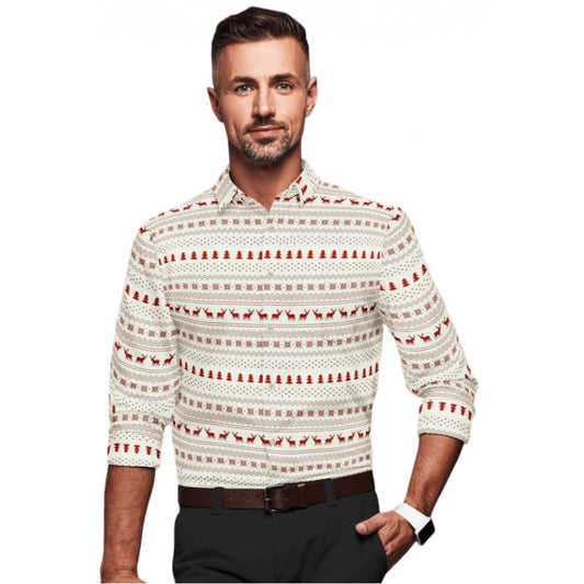 Men's Cotton Blended Printed Full Sleeve Shirt