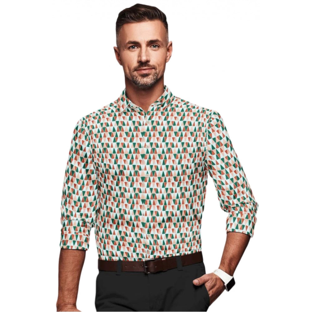 Men's Cotton Blended Printed Full Sleeve Shirt