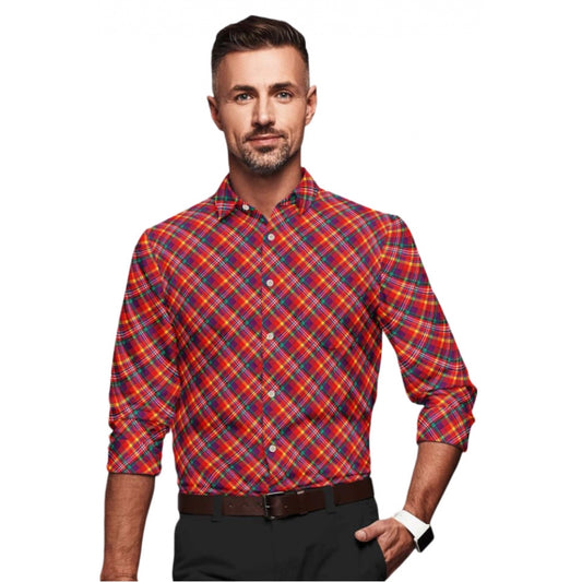 Men's Cotton Blended Checked Full Sleeve Shirt