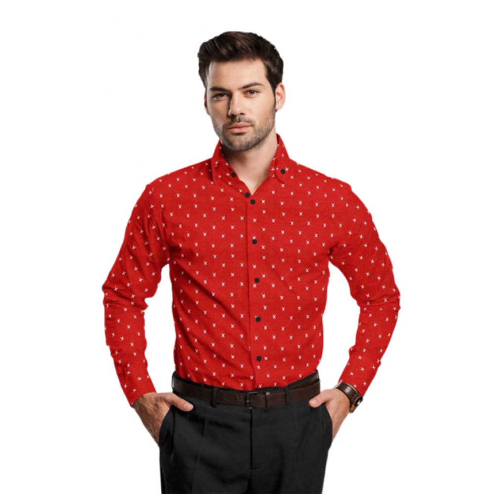 Men's Cotton Blended Printed Full Sleeve Shirt