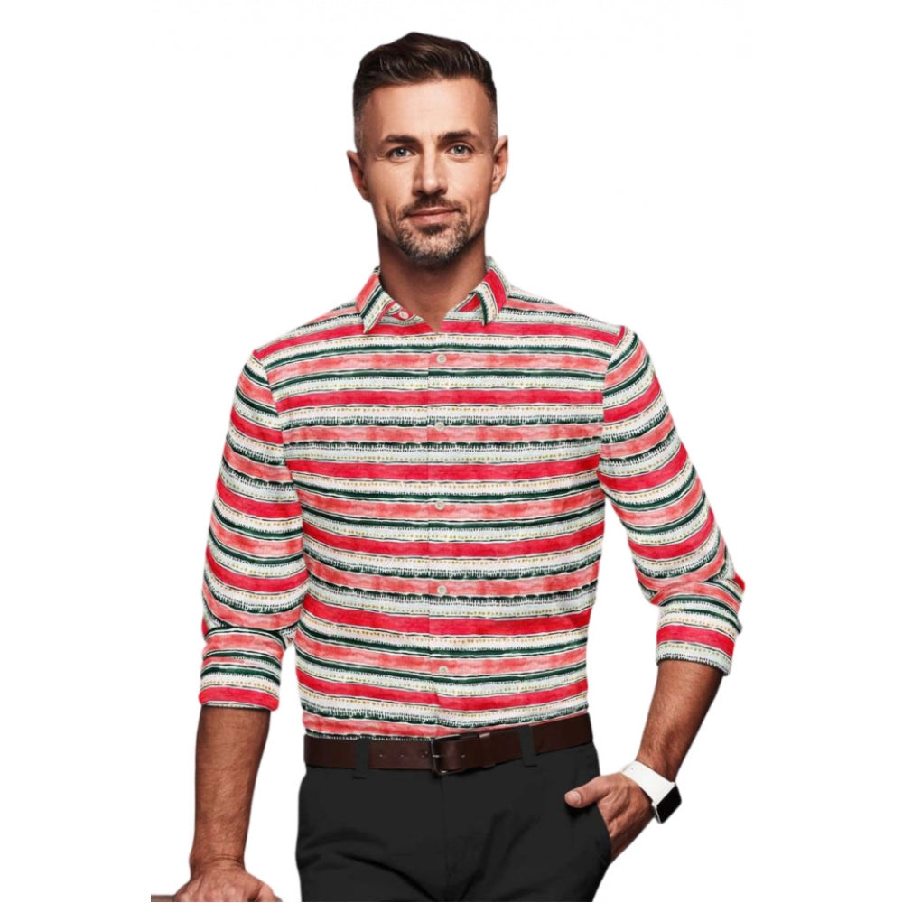 Men's Cotton Blended Striped Full Sleeve Shirt