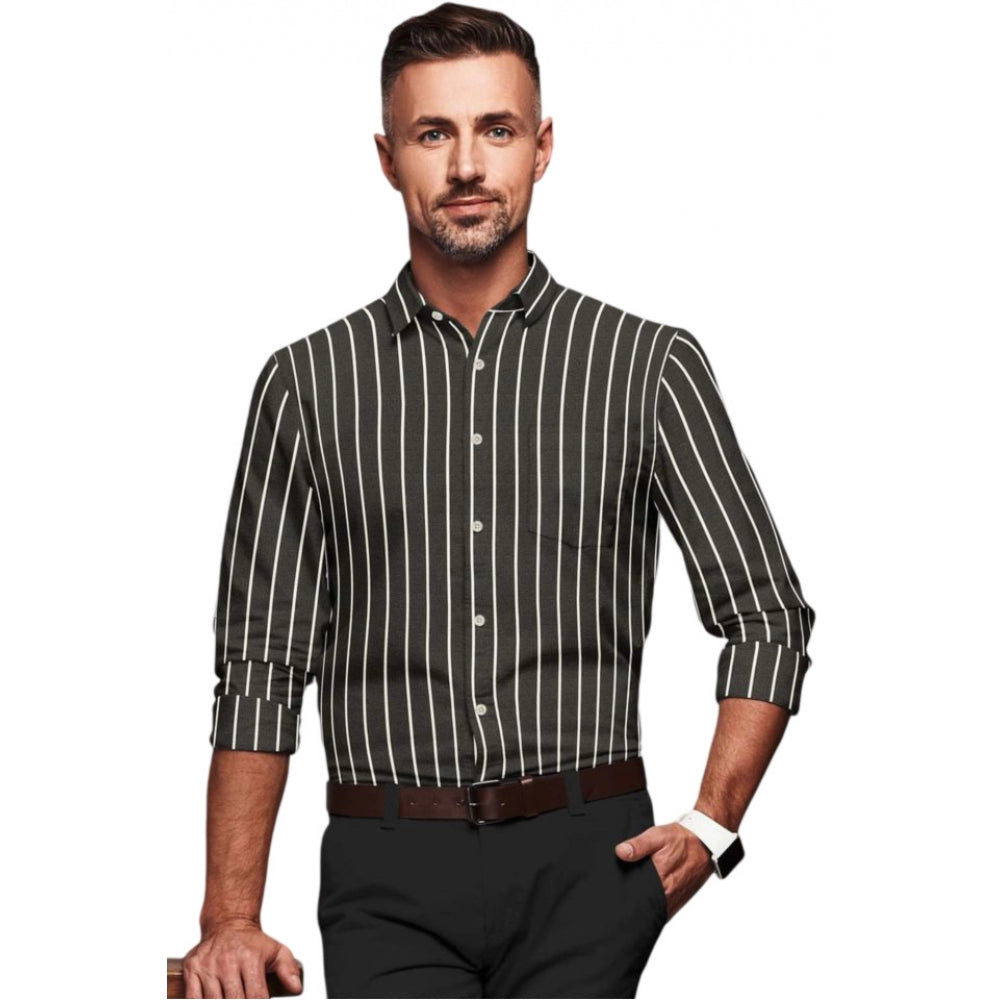 Men's Cotton Blended Striped Full Sleeve Shirt