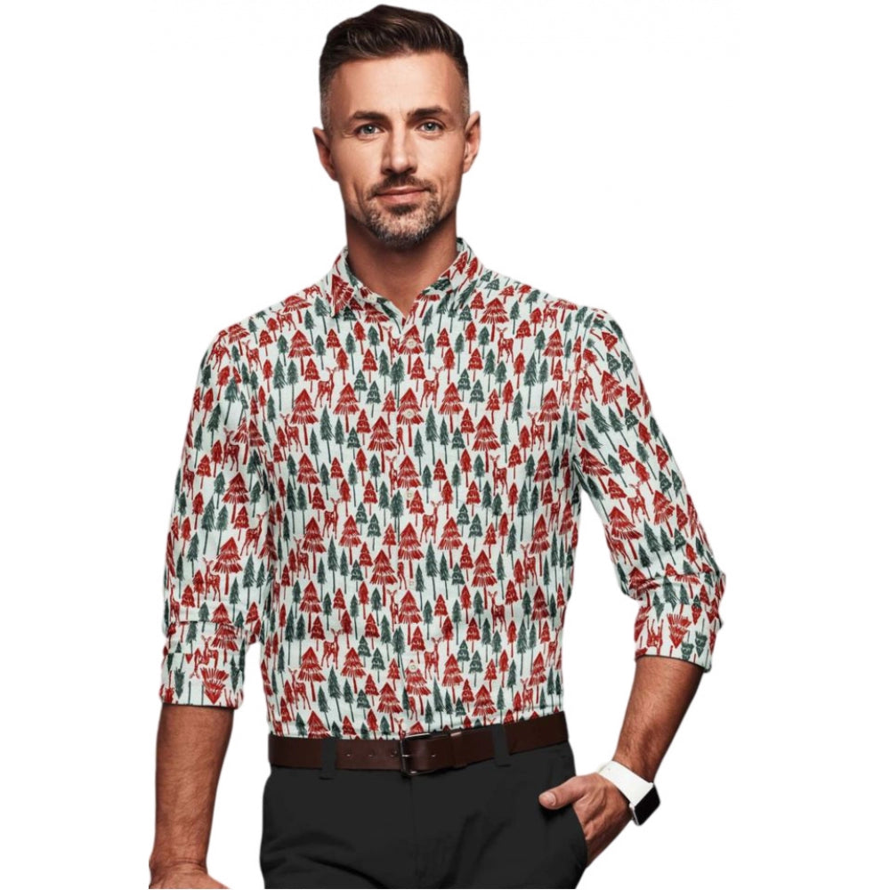 Men's Cotton Blended Printed Full Sleeve Shirt