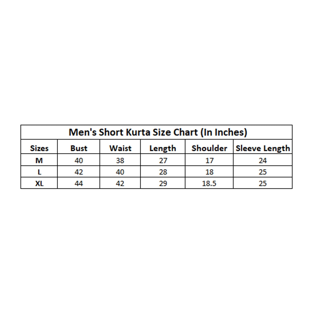 Glamorous Men's Cotton Blended Printed Full Sleeve Shortkurta
