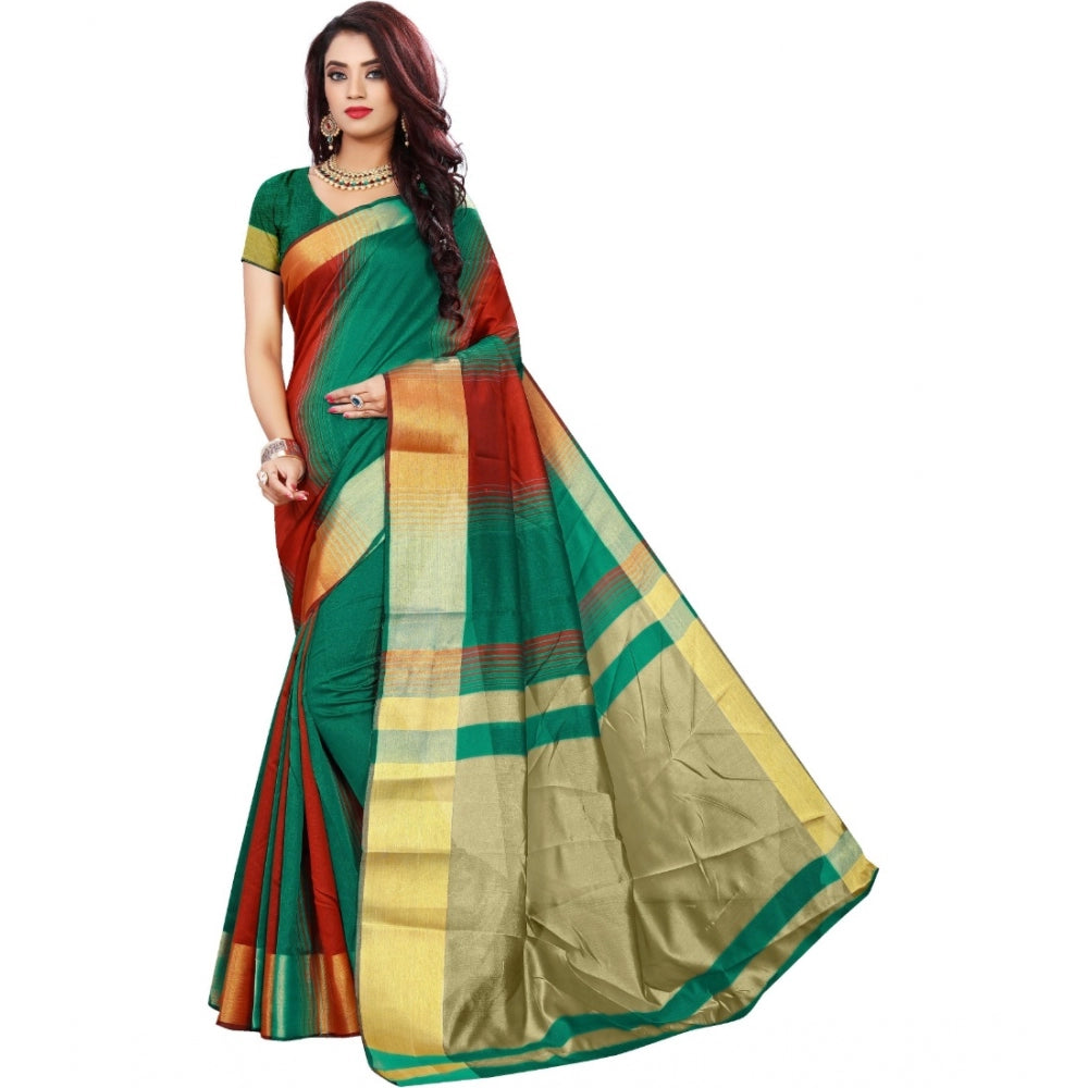 Tremendous Jacquard Woven Saree With Blouse Piece