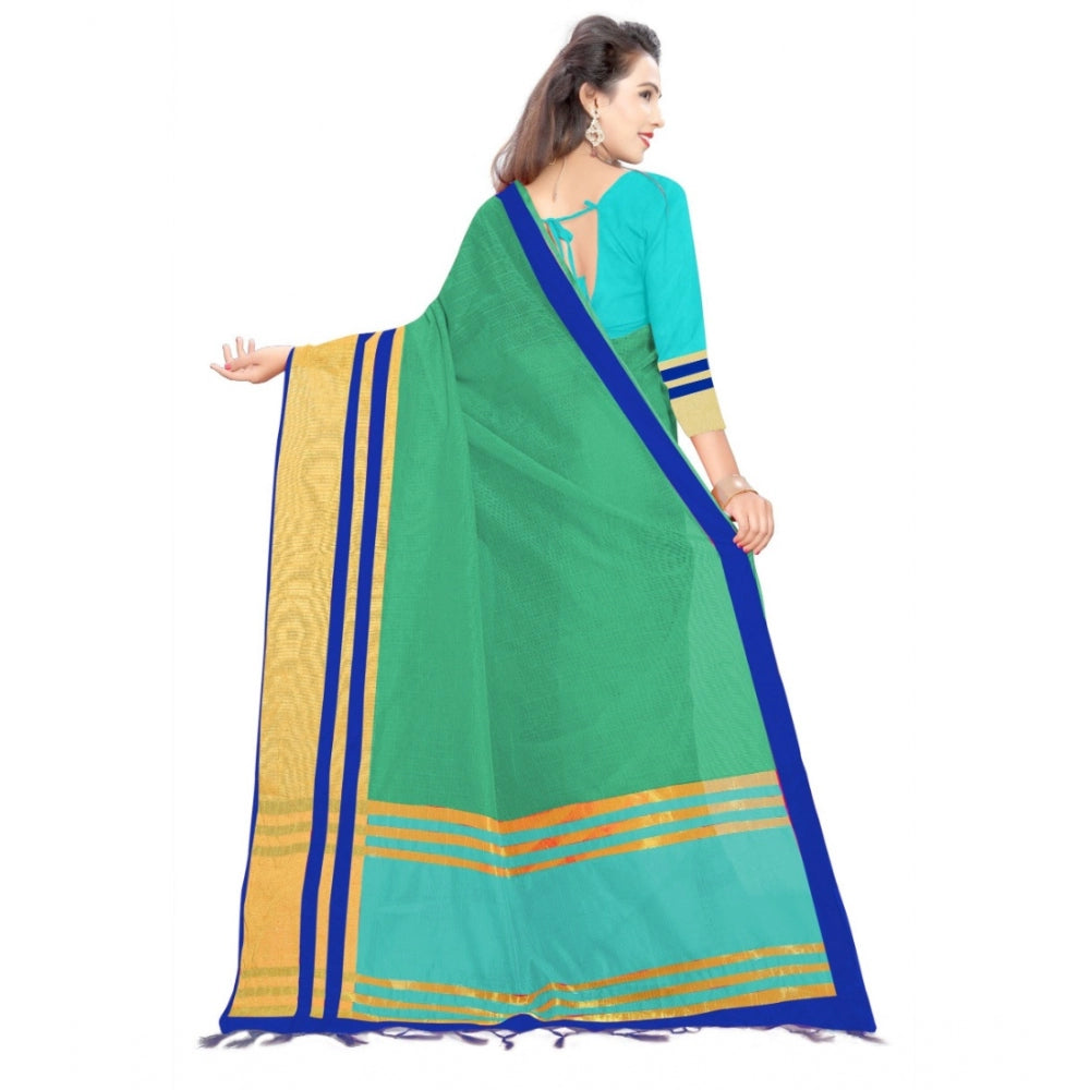 Superb Jacquard Striped Saree With Blouse Piece