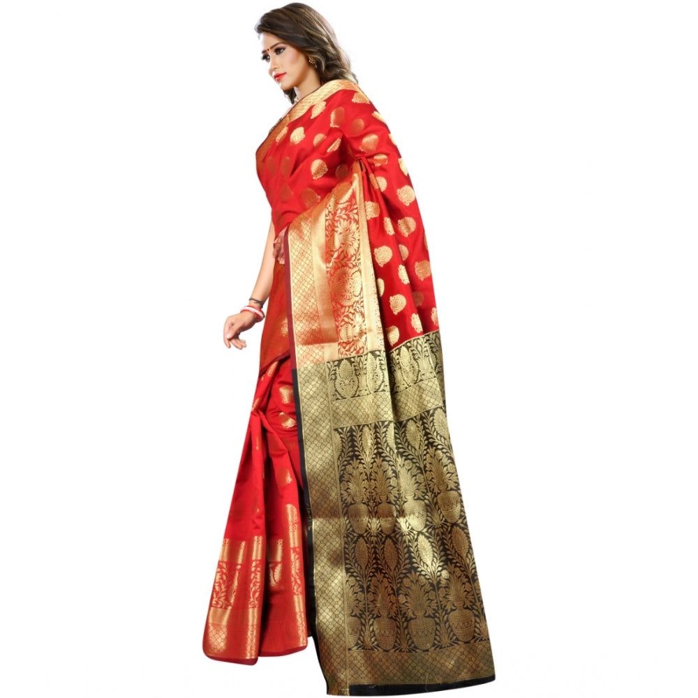 Tremendous Jacquard Woven Saree With Blouse Piece