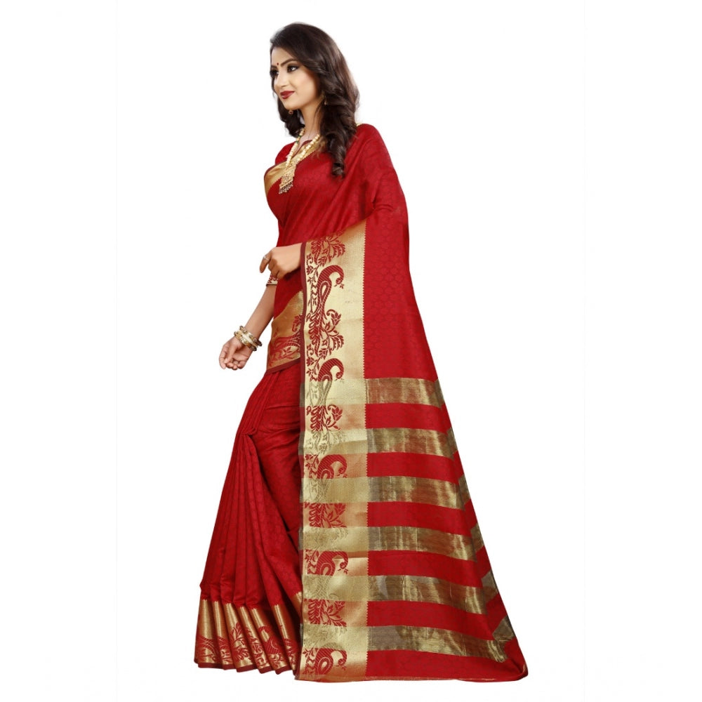 Tremendous Jacquard Woven Saree With Blouse Piece