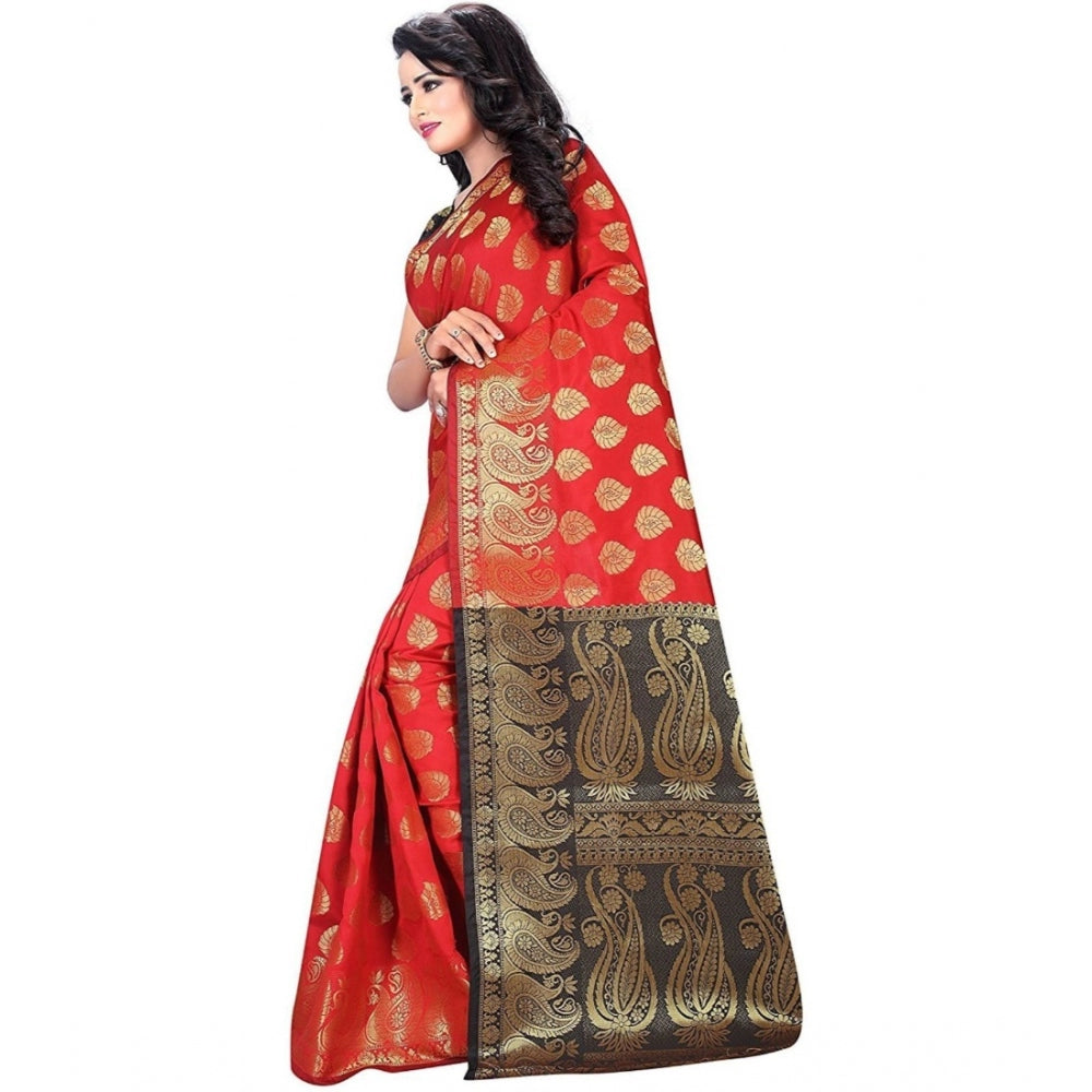 Tremendous Jacquard Woven Saree With Blouse Piece