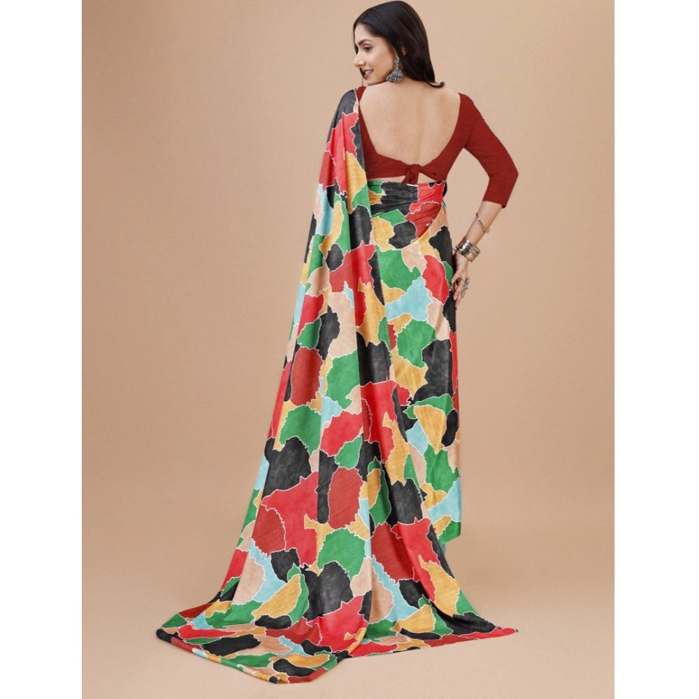 Fantastic Crepe Digital Print Saree With Blouse Piece