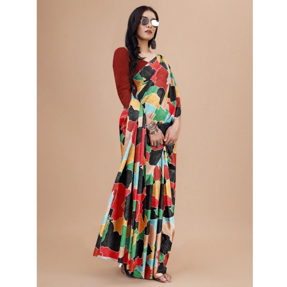 Fantastic Crepe Digital Print Saree With Blouse Piece