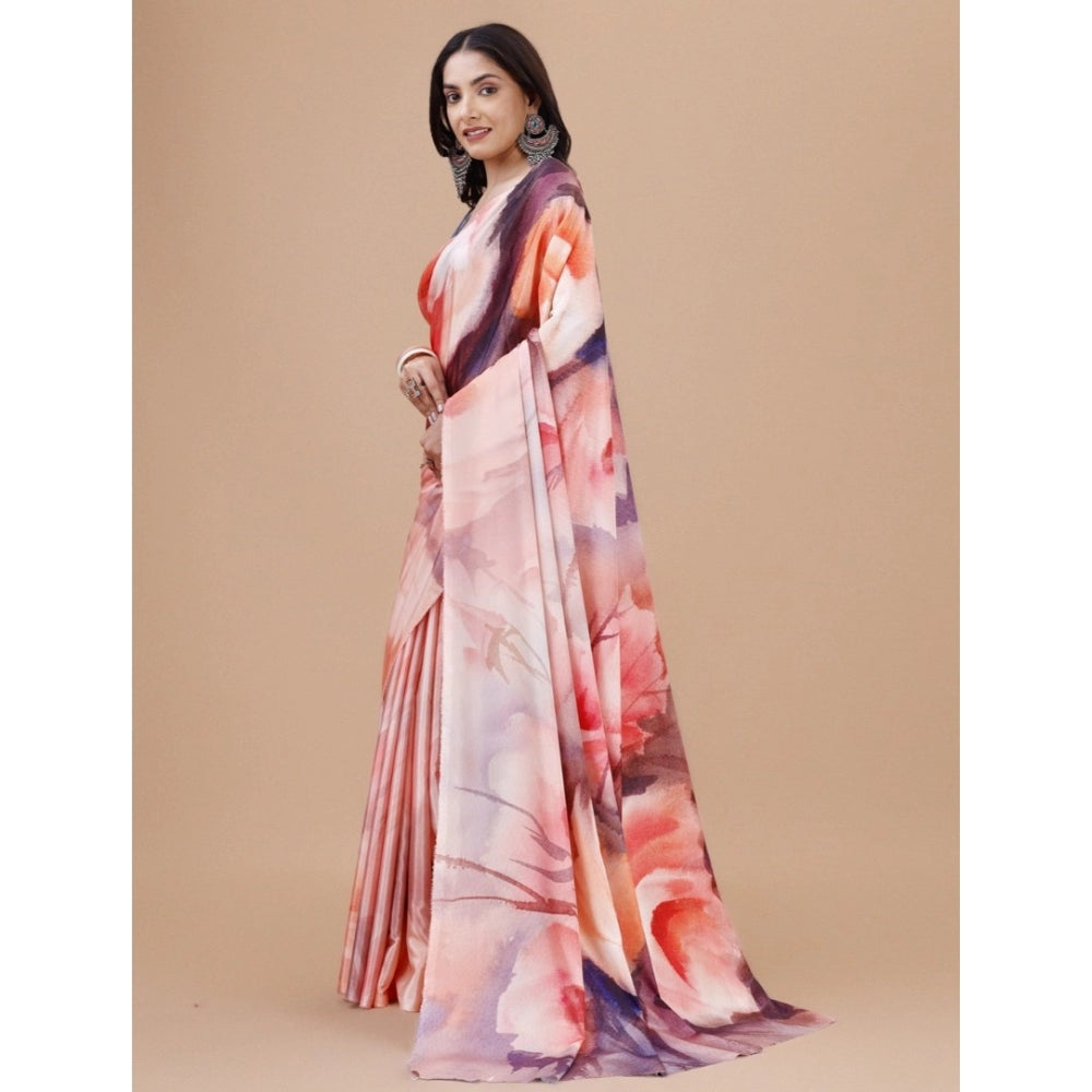 Fantastic Crepe Digital Print Saree With Blouse Piece