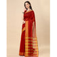 Delightful Cotton Silk Striped Saree With Blouse Piece